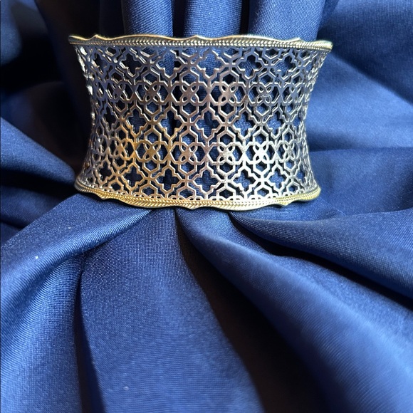 Kendra Scott Candice Gold Cuffe Bracelet in Silver Filigree Mix - Picture 3 of 7